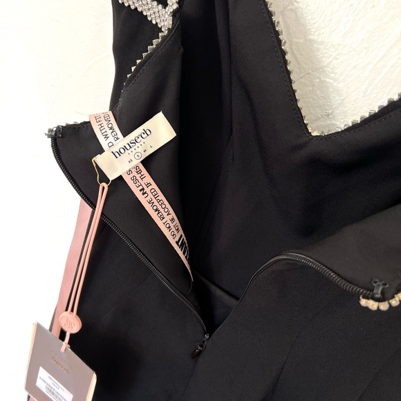 NWT House Of CB “Gloriana” Rhinestone Neckline Bodycon Mini Dress - Picture 6 of 14